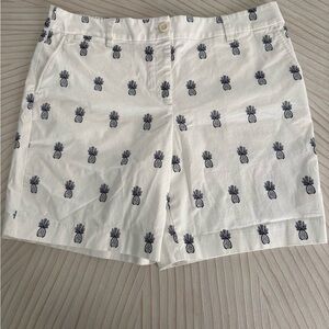 Talbots White and Black Pineapple Print Women's Shorts